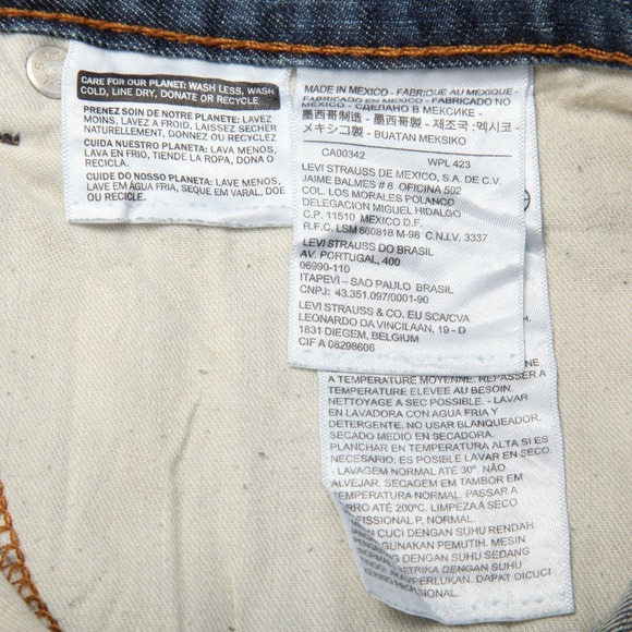 Levis 505 Jeans Mens 36x32 Blue Denim Straight Leg Medium Wash Classic Fit Pants - Picture 7 of 16